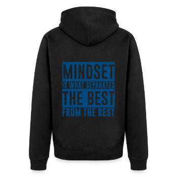 mindset is what separates the best from the rest 4 - Unisex Premium Organic Zip Hoodie - black - Back - Nico (187cm)