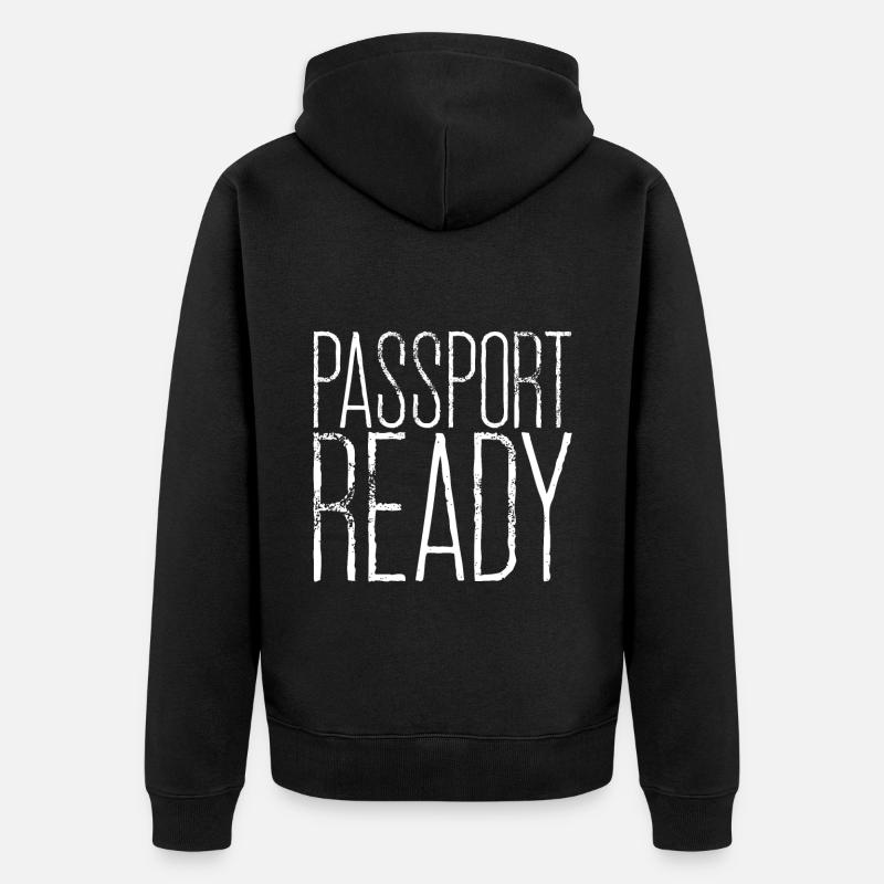 Passport Ready 3 - Unisex Premium Bio Zip Hoodie - Schwarz