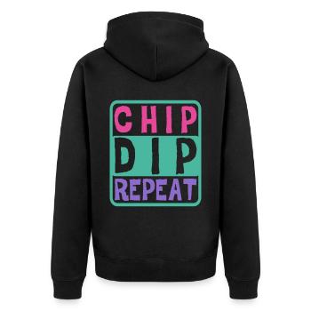 Chip Dip Repeat 7 - Veste à capuche bio Premium Unisexe - noir - Dos - Nico (187cm)