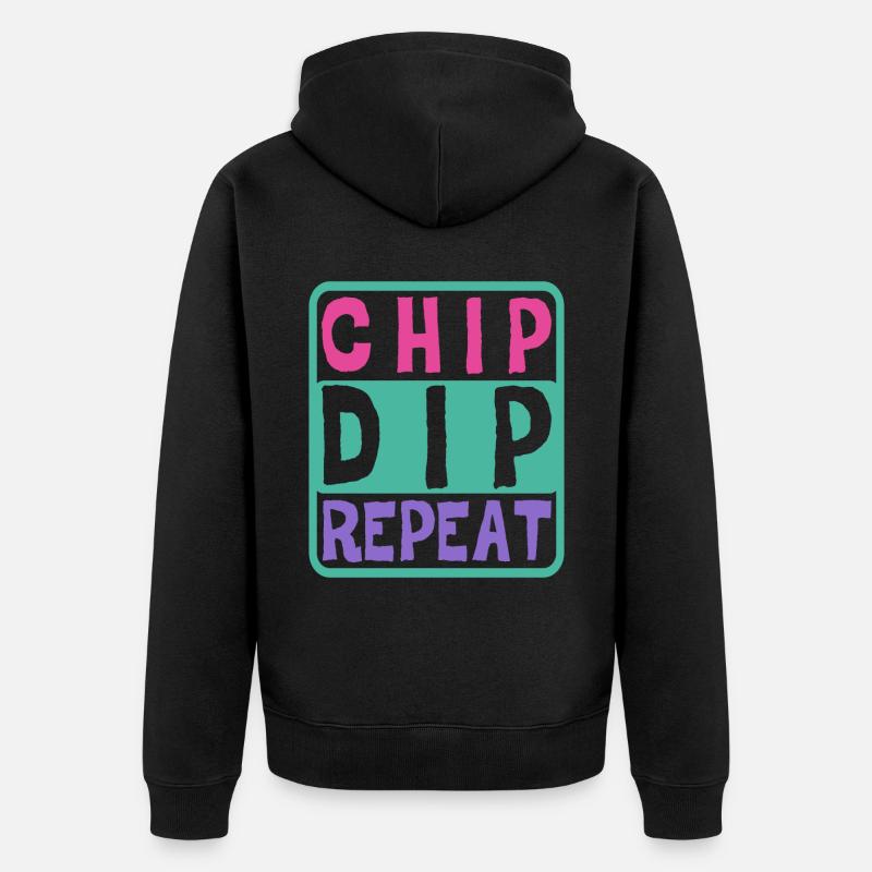 Chip Dip Repeat 7 - Unisex Premium Bio Zip Hoodie - Schwarz