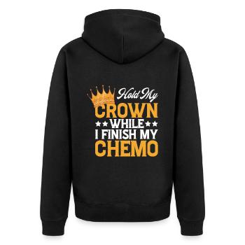 Tenez ma couronne pendant que je termine ma chimio 43 - Veste à capuche bio Premium Unisexe - noir - Dos - Nico (187cm)