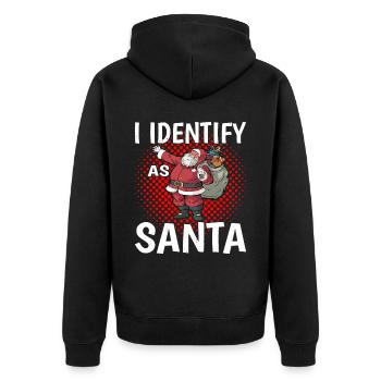 I Identify As Santa 17 - Unisex Premium Organic Zip Hoodie - black - Back - Nico (187cm)