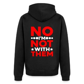 Non, je ne suis pas avec eux 12 - Veste à capuche bio Premium Unisexe - noir - Dos - Nico (187cm)