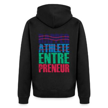 Rapper Athlete Entrepreneur 24 - Unisex Premium Bio Zip Hoodie - Schwarz - Hinten - Nico (187cm)