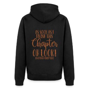 As Soon As I Finish This Chapter 3 - Unisex Premium Organic Zip Hoodie - black - Back - Nico (187cm)