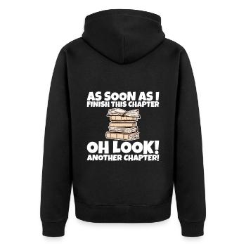 As Soon As I Finish This Chapter 2 - Unisex Premium Organic Zip Hoodie - black - Back - Nico (187cm)