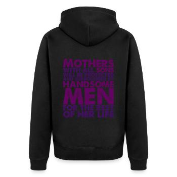 Mothers with all sons will be protected 3 - Unisex Premium Organic Zip Hoodie - black - Back - Nico (187cm)