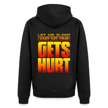Let Me Sleep And No One Gets Hurt 2 - Unisex Premium Organic Zip Hoodie - black - Back - Nico (187cm)