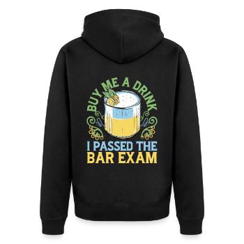 Achetez-moi un verre, j’ai réussi l’examen du barreau 4 - Veste à capuche bio Premium Unisexe - noir - Dos - Nico (187cm)