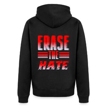 Erase the Hate 4 - Unisex Premium Organic Zip Hoodie - black - Back - Nico (187cm)