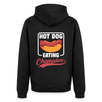 Champion mangeur de hot-dogs 13 - Veste à capuche bio Premium Unisexe - noir - Dos - Nico (187cm)