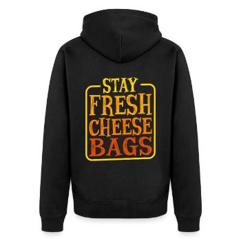 Stay Fresh Cheese Bags 28 - Veste à capuche bio Premium Unisexe - noir - Dos - Nico (187cm)