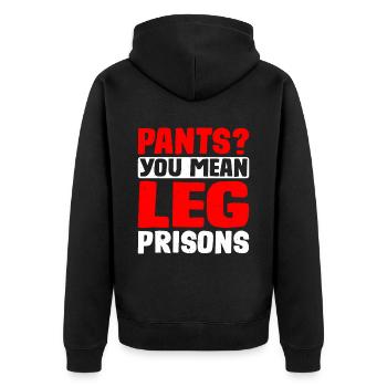 Pantalon tu veux dire jambe prisons 23 - Veste à capuche bio Premium Unisexe - noir - Dos - Nico (187cm)