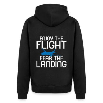 Profitez du vol Fear The Landing 2 - Veste à capuche bio Premium Unisexe - noir - Dos - Nico (187cm)