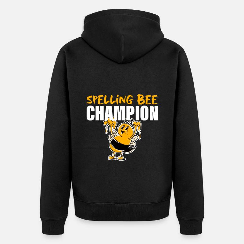 Spelling Bee Champ 4 - Unisex Premium Bio Zip Hoodie - Schwarz