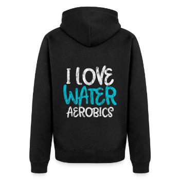 I Love Water Aerobics 3 - Unisex Premium Organic Zip Hoodie - black - Back - Nico (187cm)