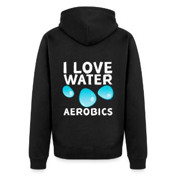 I Love Water Aerobics 4 - Unisex Premium Organic Zip Hoodie - black - Back - Nico (187cm)