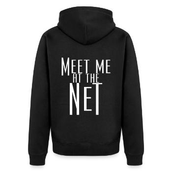 Rencontrez-moi sur le Net - Veste à capuche bio Premium Unisexe - noir - Dos - Nico (187cm)