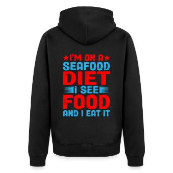 Je suis au régime de fruits de mer, je vois de la nourriture et je la mange - Veste à capuche bio Premium Unisexe - noir - Dos - Nico (187cm)
