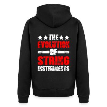 The Evolution Of String Instruments 2 - Unisex Premium Organic Zip Hoodie - black - Back - Nico (187cm)