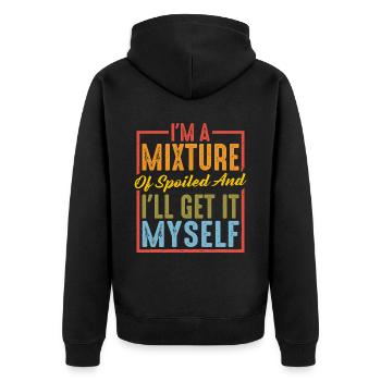 Je suis un mélange de gâté et je vais l’avoir moi-même 6 - Veste à capuche bio Premium Unisexe - noir - Dos - Nico (187cm)