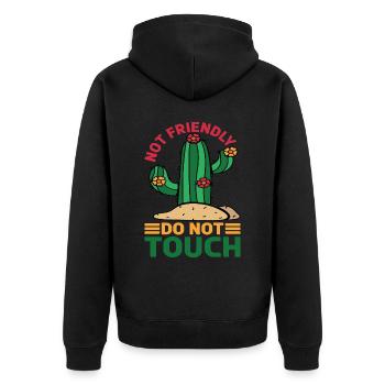 Pas amical, ne touchez pas 13 - Veste à capuche bio Premium Unisexe - noir - Dos - Nico (187cm)