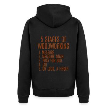 5 étapes du travail du bois 2 - Veste à capuche bio Premium Unisexe - noir - Dos - Nico (187cm)