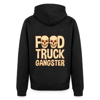 Food Truck Gangster 4 - Unisex Premium Bio Zip Hoodie - Schwarz - Hinten - Nico (187cm)