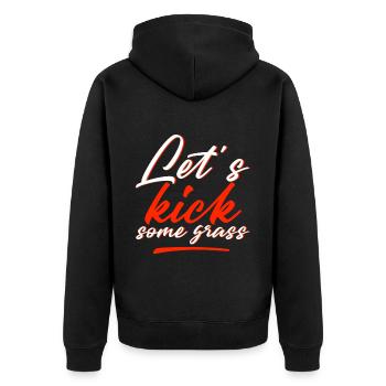 Let's Kick Some Grass 4 - Unisex Premium Organic Zip Hoodie - black - Back - Nico (187cm)