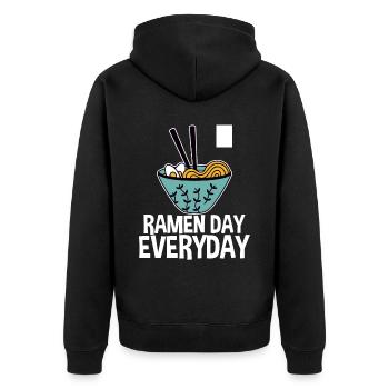 Ramen Day Tous les jours 4 - Veste à capuche bio Premium Unisexe - noir - Dos - Nico (187cm)