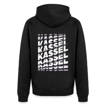 Kassel Germany City Font Skyline Home - Unisex Premium Organic Zip Hoodie - black - Back - Nico (187cm)
