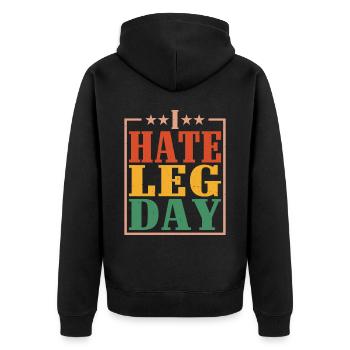 I Hate Leg Day 14 - Unisex Premium Organic Zip Hoodie - black - Back - Nico (187cm)