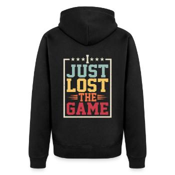 I Just Lost The Game 5 - Unisex Premium Bio Zip Hoodie - Schwarz - Hinten - Nico (187cm)