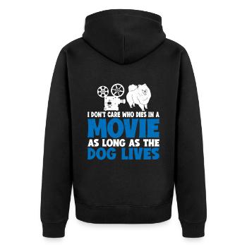 I Don't Care Who Dies As Long As The Dog Lives 6 - Unisex Premium Bio Zip Hoodie - Schwarz - Hinten - Nico (187cm)