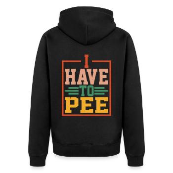 I Have To Pee 24 - Unisex Premium Organic Zip Hoodie - black - Back - Nico (187cm)