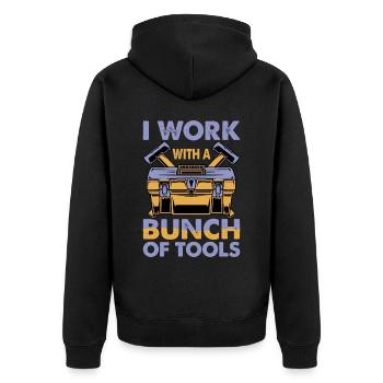 I Work With A Bunch Of Tools 16 - Unisex Premium Bio Zip Hoodie - Schwarz - Hinten - Nico (187cm)