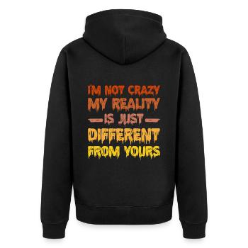 Ma réalité est juste différente de la vôtre 14 - Veste à capuche bio Premium Unisexe - noir - Dos - Nico (187cm)