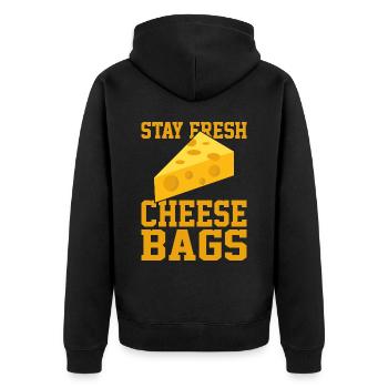 Stay Fresh Cheese Bags 33 - Veste à capuche bio Premium Unisexe - noir - Dos - Nico (187cm)