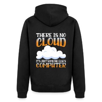 There Is No Cloud, It's Just Someone's Computer 15 - Unisex Premium Bio Zip Hoodie - Schwarz - Hinten - Nico (187cm)