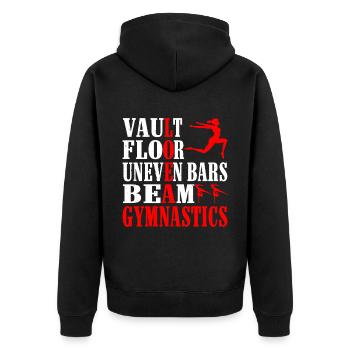 Plancher voûté Barres inégales Poutre Gymnastique 10 - Veste à capuche bio Premium Unisexe - noir - Dos - Nico (187cm)