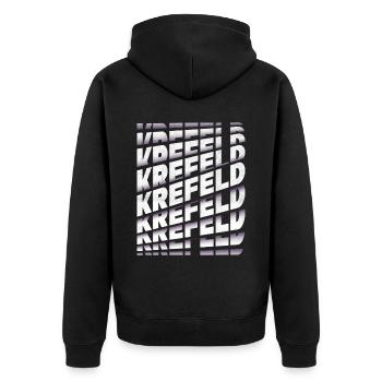 Krefeld Allemagne City Font Skyline Accueil - Veste à capuche bio Premium Unisexe - noir - Dos - Nico (187cm)