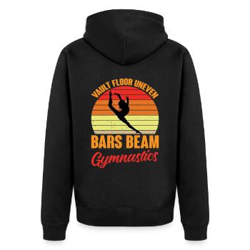 Plancher de la voûte Barres inégales Poutre Gymnastique 8 - Veste à capuche bio Premium Unisexe - noir - Dos - Nico (187cm)