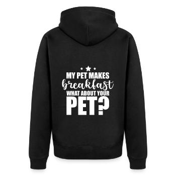 Mon animal prépare le petit-déjeuner, qu’en est-il de votre animal - Veste à capuche bio Premium Unisexe - noir - Dos - Nico (187cm)