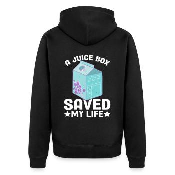 A Juice Box Saved My Life 9 - Unisex Premium Organic Zip Hoodie - black - Back - Nico (187cm)