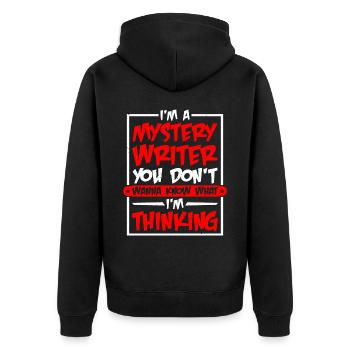 I'm A Mystery Writer - Unisex Premium Bio Zip Hoodie - Schwarz - Hinten - Nico (187cm)