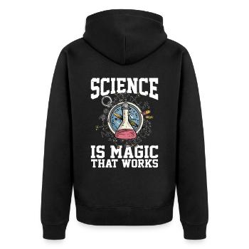 La science est magique qui fonctionne 4 - Veste à capuche bio Premium Unisexe - noir - Dos - Nico (187cm)