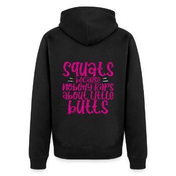 Squats parce que personne ne rappe sur Little Butts 3 - Veste à capuche bio Premium Unisexe - noir - Dos - Nico (187cm)
