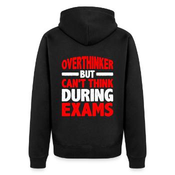 Penseur excessif mais ne peut pas penser pendant les examens - Veste à capuche bio Premium Unisexe - noir - Dos - Nico (187cm)