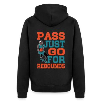 Pass, Just Go For Rebounds 3 - Unisex Premium Organic Zip Hoodie - black - Back - Nico (187cm)