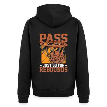 Pass, Just Go For Rebounds - Unisex Premium Organic Zip Hoodie - black - Back - Nico (187cm)